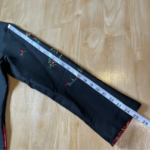 Sophie Chang Studio Embroidered Silk Reversible Kimono Jacket - Picture 16 of 16